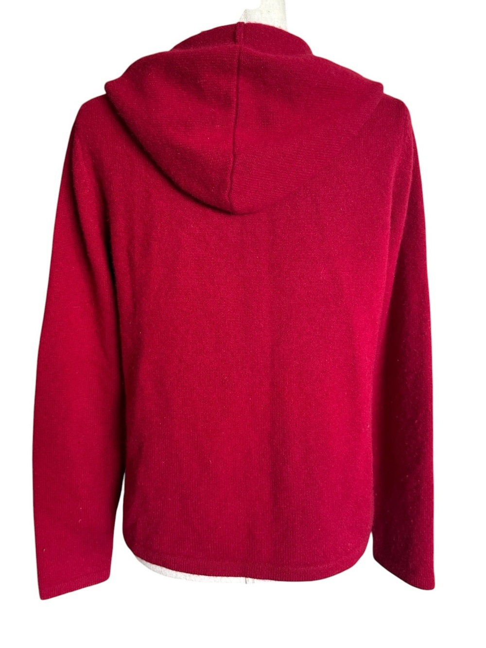 Daniel Bishop Red Cashmere Zip-Up Hooded Sweater - Picture 2 of 3